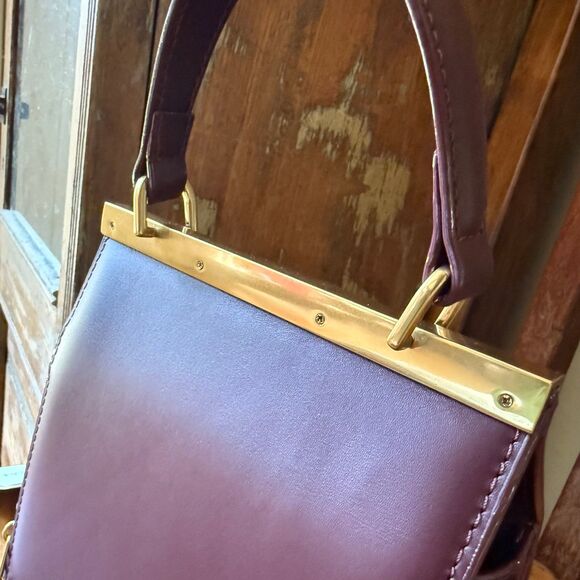 Ted Baker Isa Leather Satchel Crossbody Burgundy Bag - Picture 10 of 13